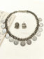 Fizra Plain Oxidized Coin Choker Set