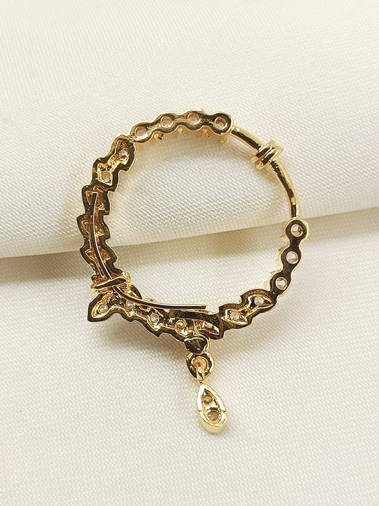 Kesar White American Diamond Nath