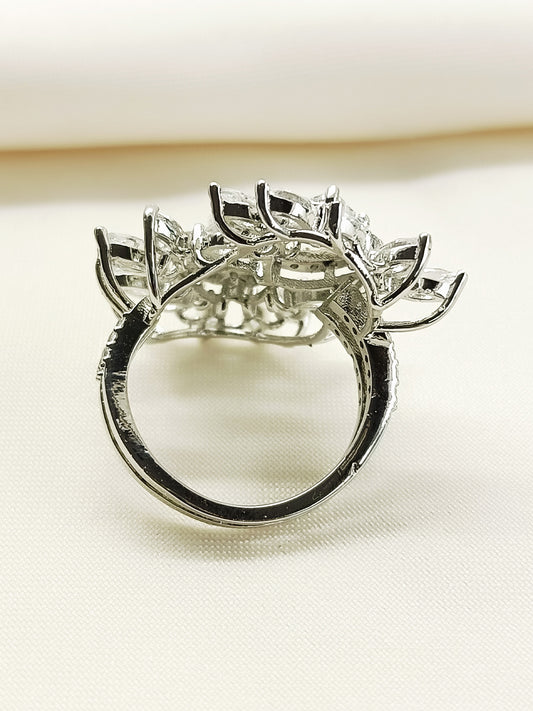 Quashi 92.5 Silver American Diamond Finger Ring