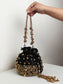Janvi Black Heavy Ghungroo Coin Potli Bag