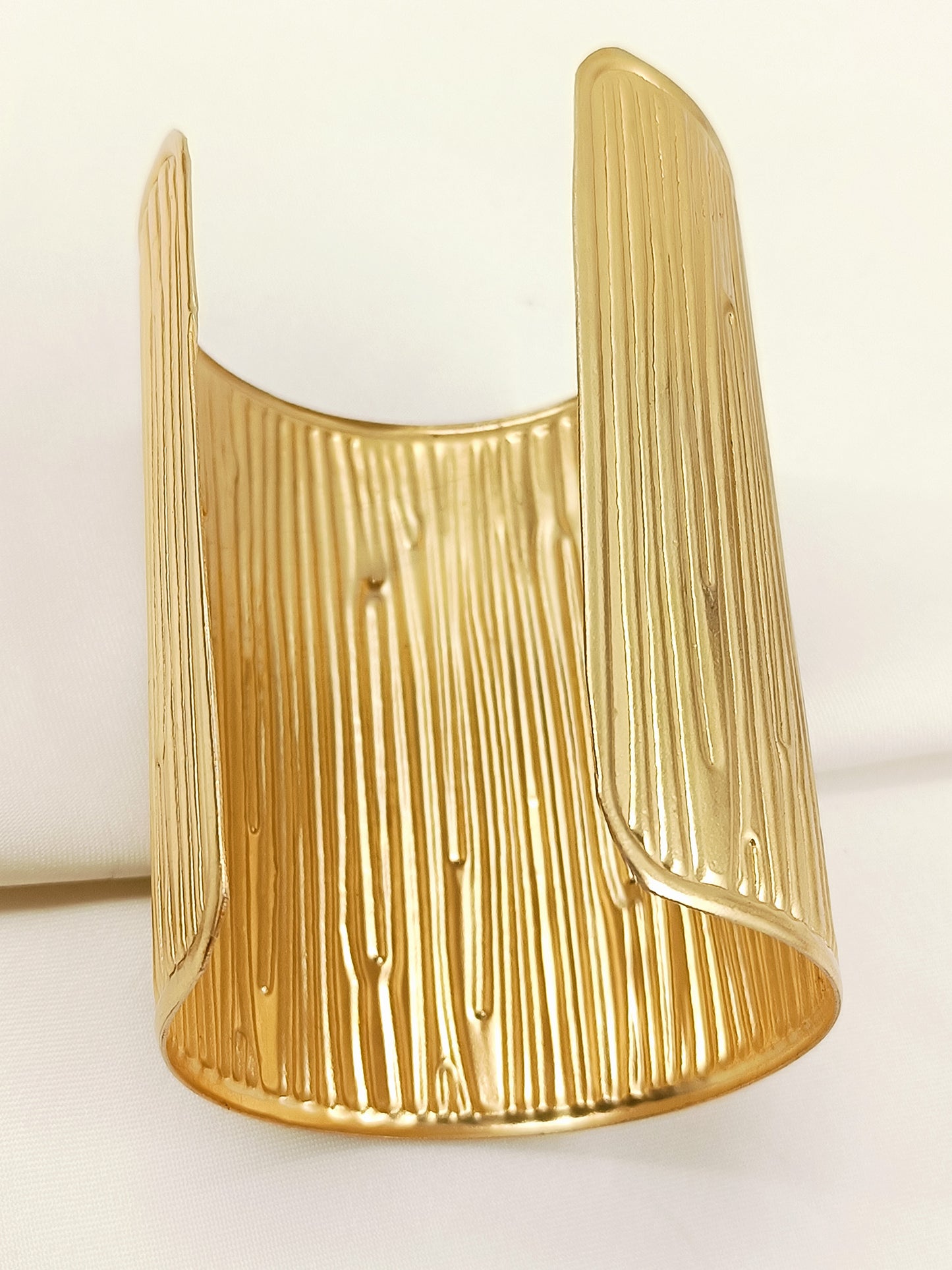 Dvah Gold Matte Broad Cuff Bracelet