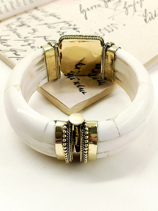 Shivek Brown Bone Men's Bracelet