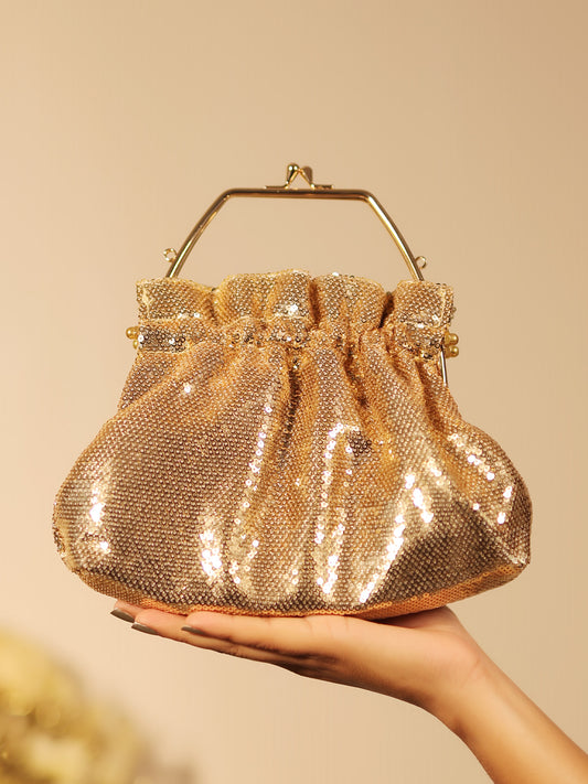 Abrielle Golden Evening Clutch