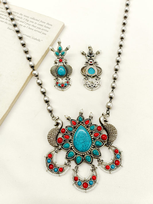 Nicole F & R Oxidized Necklace Set