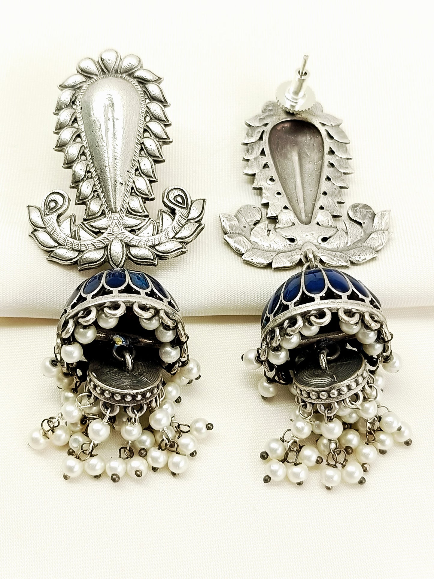 Vishakha Blue Oxidized Jhumki