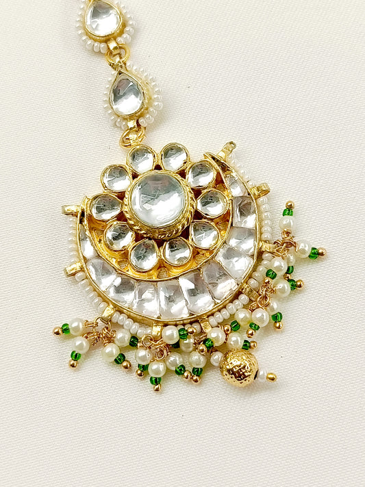 Mayan White Kundan teeka