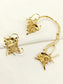 Noshin Golden Women’s Bird & Floral Branch Earcuffs