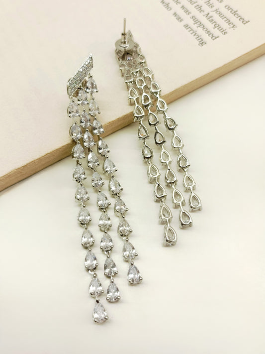 Reigna White American Diamond Earrings