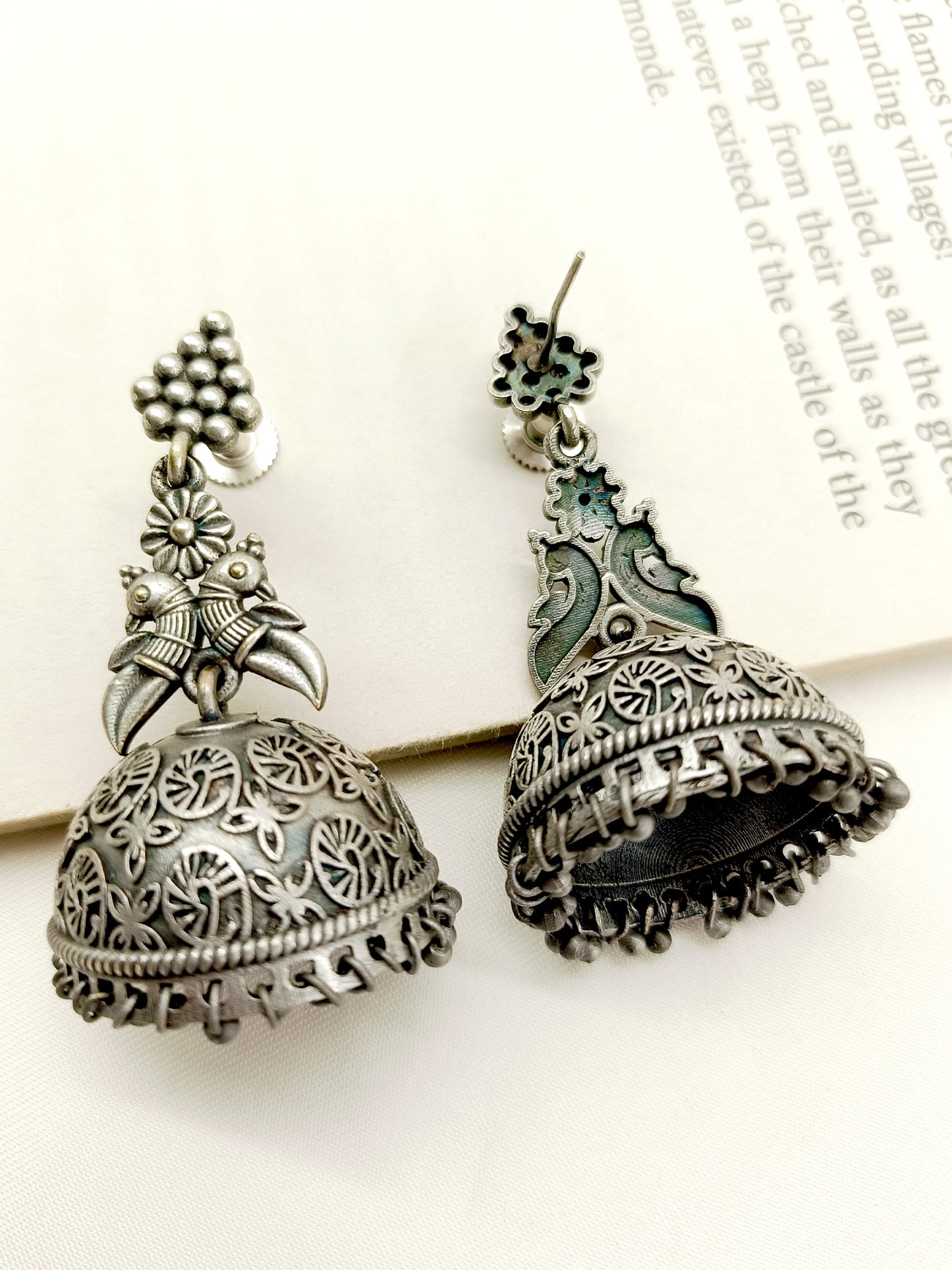 Livia Plain Oxidized Jhumki