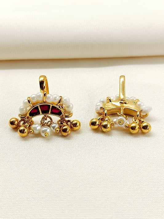 Hoor Ruby Gold Plated Kundan Ear Cuff  [ Price is for Pair ]