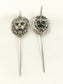 Nil Men’s Oxidized Silver Lion Head Earcuffs