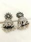 Akushi Plain Oxidized Floral Jhumki