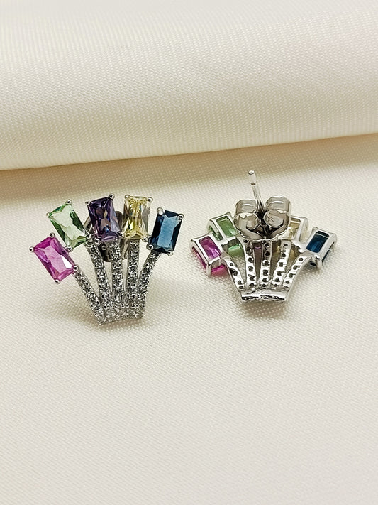 Jaytri Multi Colour 92.5 Silver Swarovski Stone Tops