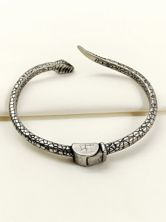 Satyajit Naga Snake Gun Metal Men's Bracelet