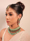 Aafizah Mint Green & Pink Gold Plated Choker Kundan Set