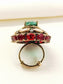 Aashiyana Victorian Emerald Ruby Crown Ring
