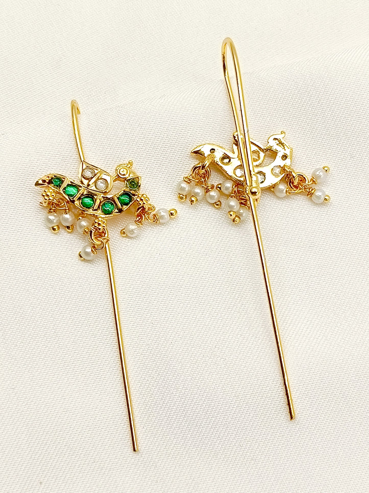 Lipika Green Gold Plated Kundan Ear Cuff [ Price is for Pair ]