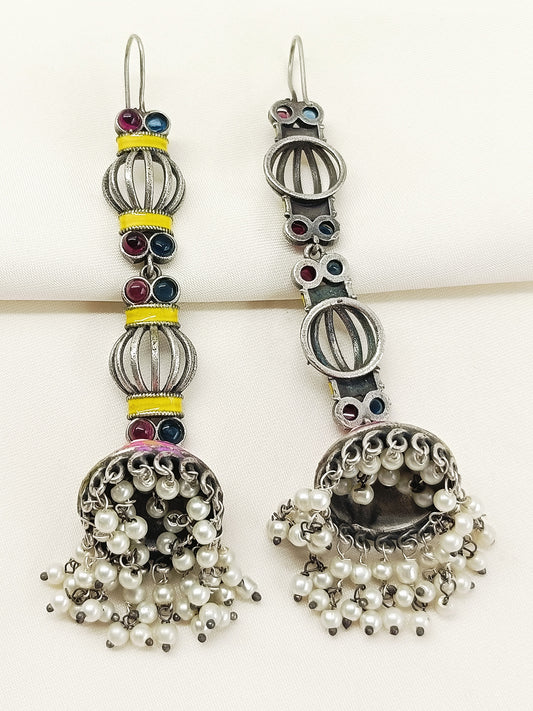 Jigisha Majenta Oxidized Jhumki