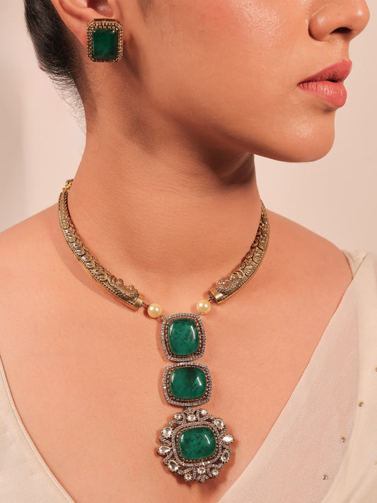 Tamia Green Victorian Hasli Set