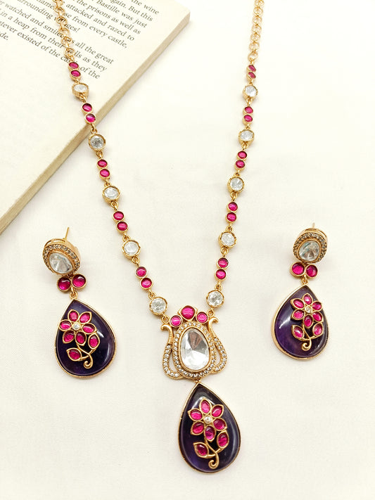 Seenu Maroon Boutique Necklace Set