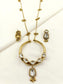 Zai Antique Gold Oxidized Hasli-Styled Pendant Set