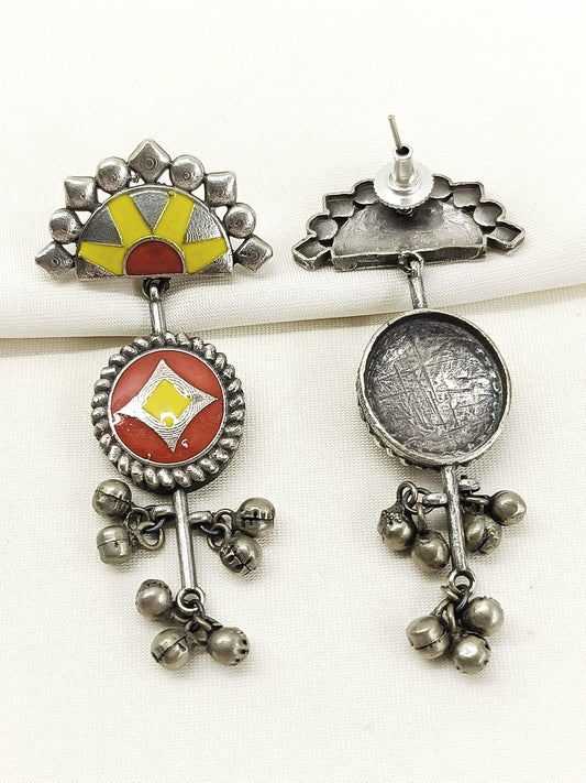 Trailokya Yellow Oxidized Earring