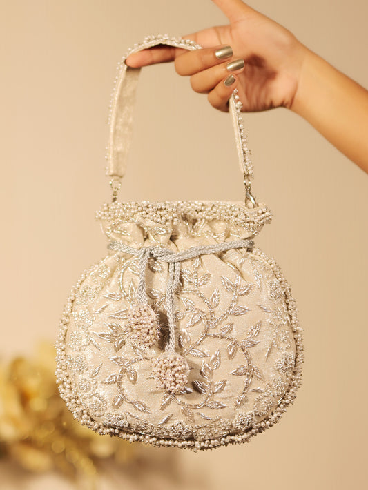 Raelynn Silver Potli Bag