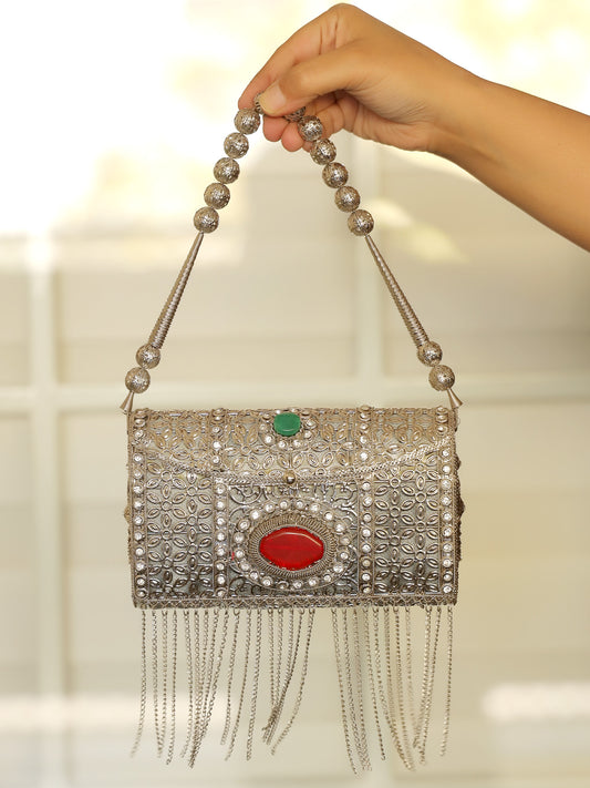 Betty Silver Evening Clutch