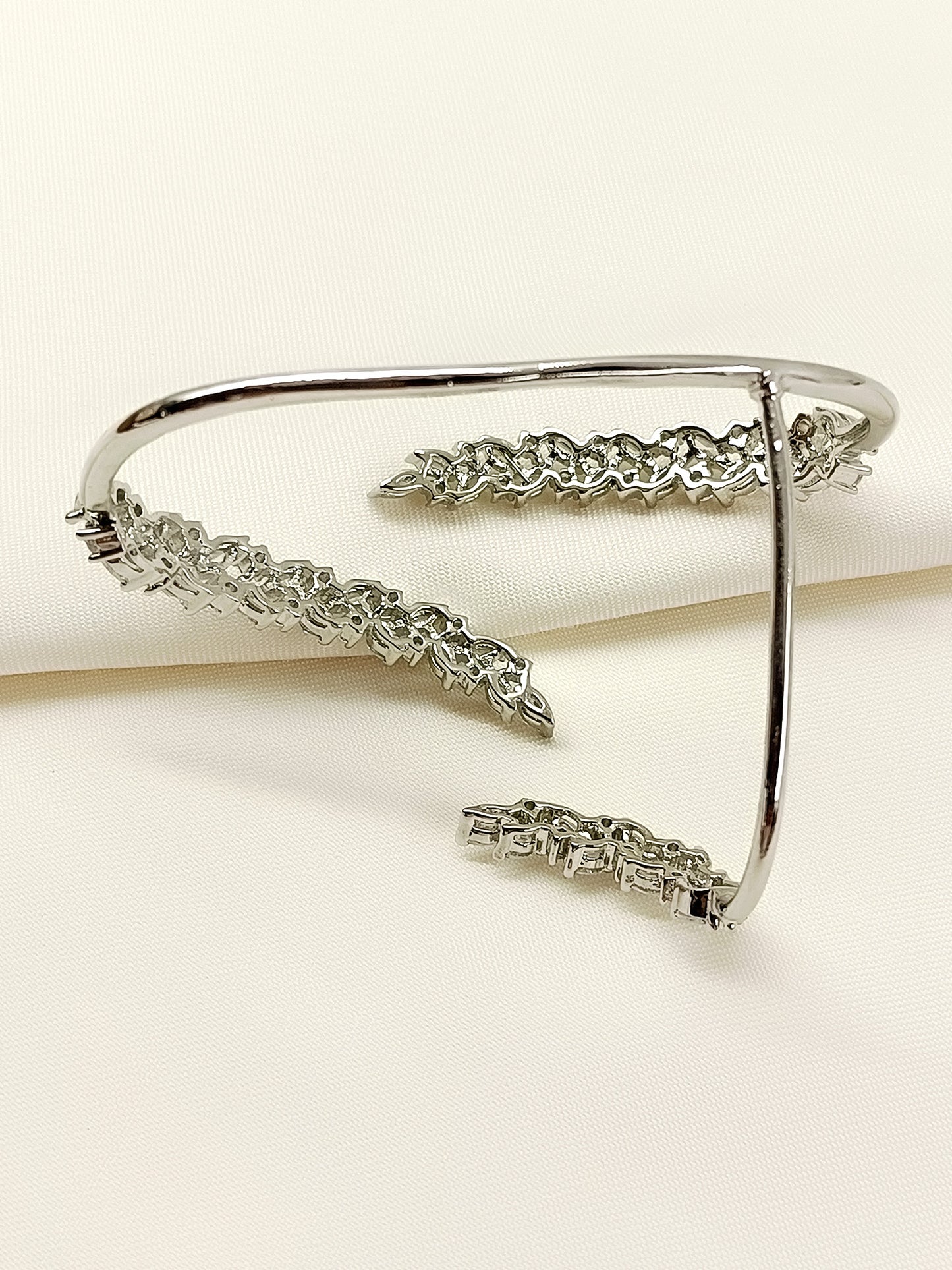 Zuri White American Diamond Palm Bracelet