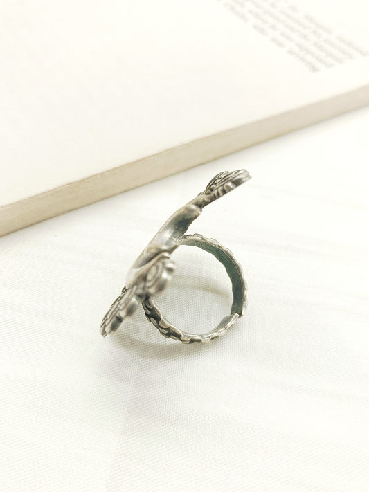 Roopa Plain Oxidized Finger Ring