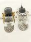 Vasulakshmi Grey Oxidized Earring