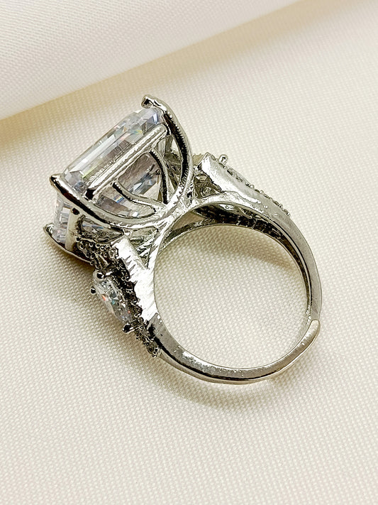 Chadni White American Diamond Finger Ring