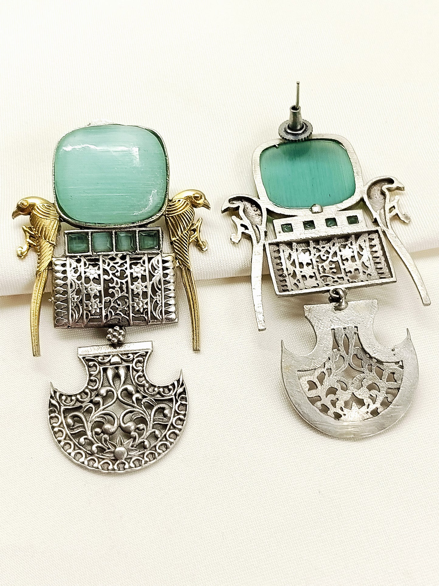 Fardeen Mint Green Oxidized Earring