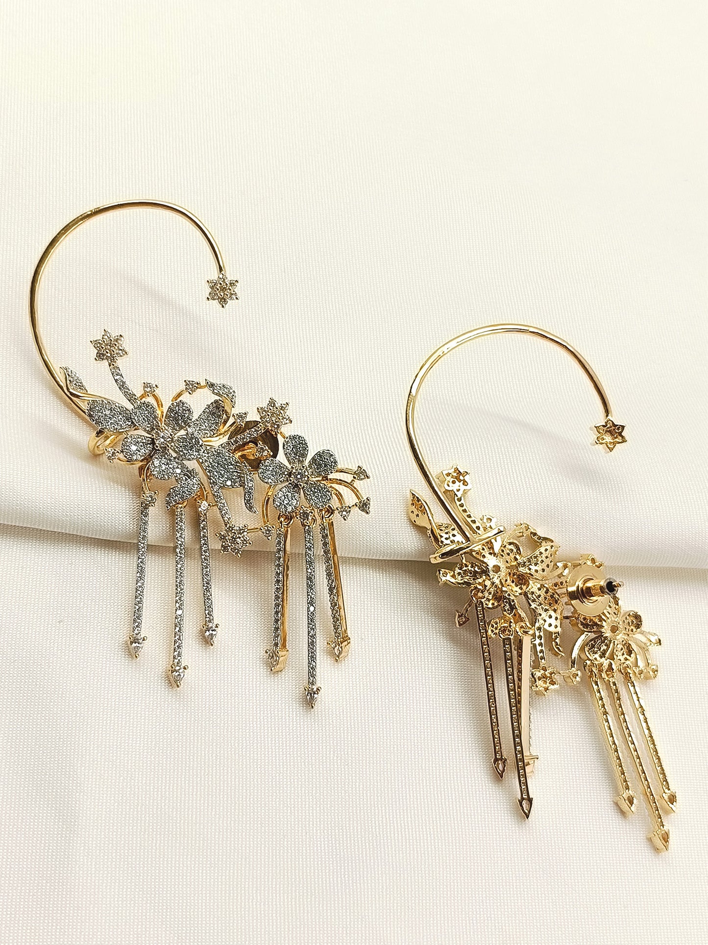 Reha White American Diamond Earrings