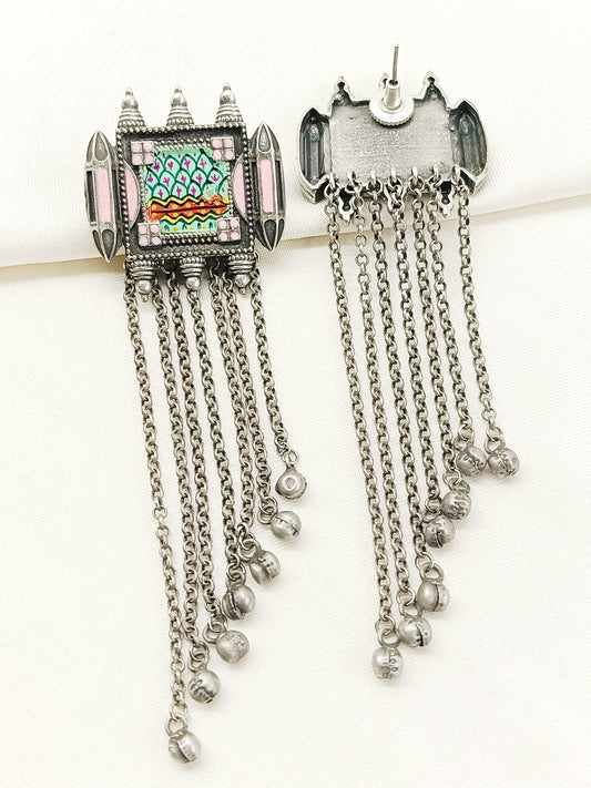 Urvita Multi Colour Oxidized Earring
