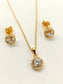 Ishmita 92.5 Silver Swarovski Stone Pendant Set
