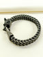 Kaiyen Black Men's Wolf Head Chain Bracelet