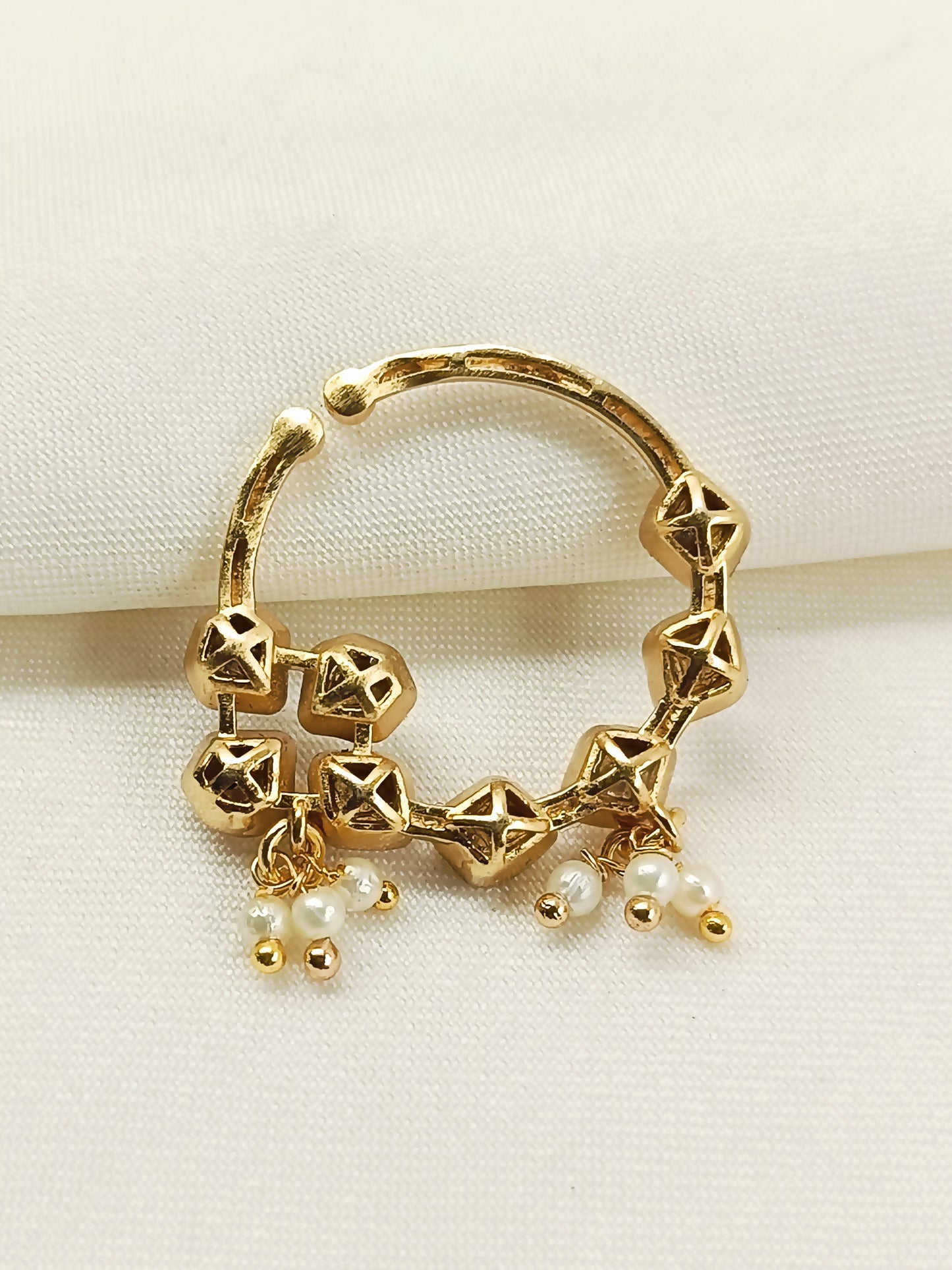 Riffat Small Hoop Kundan Nath