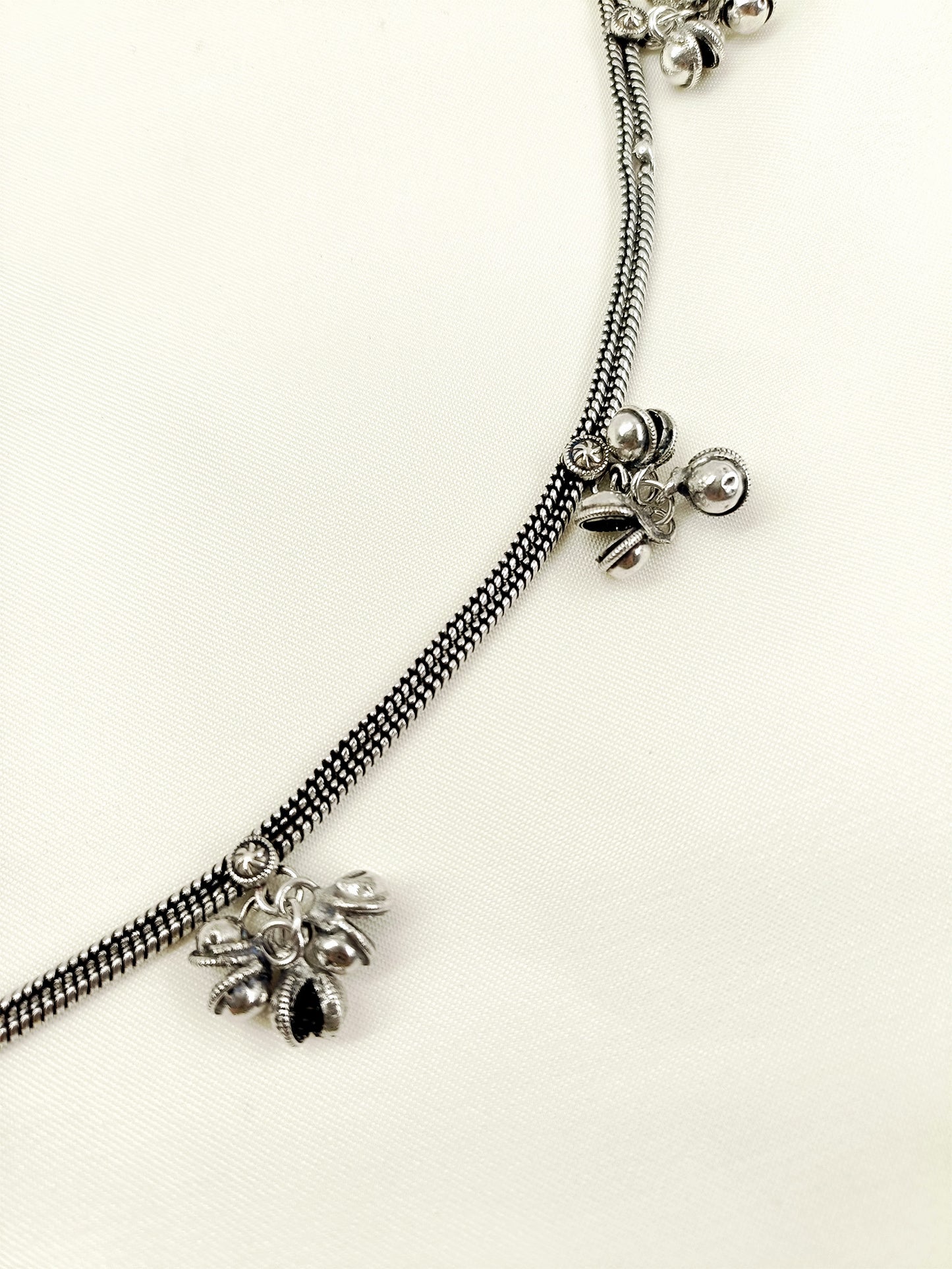 Kathyayani Plain Oxidized Floral Ghungroo Waist Belt