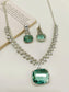 Taunja Turquoise American Diamond Necklace Set
