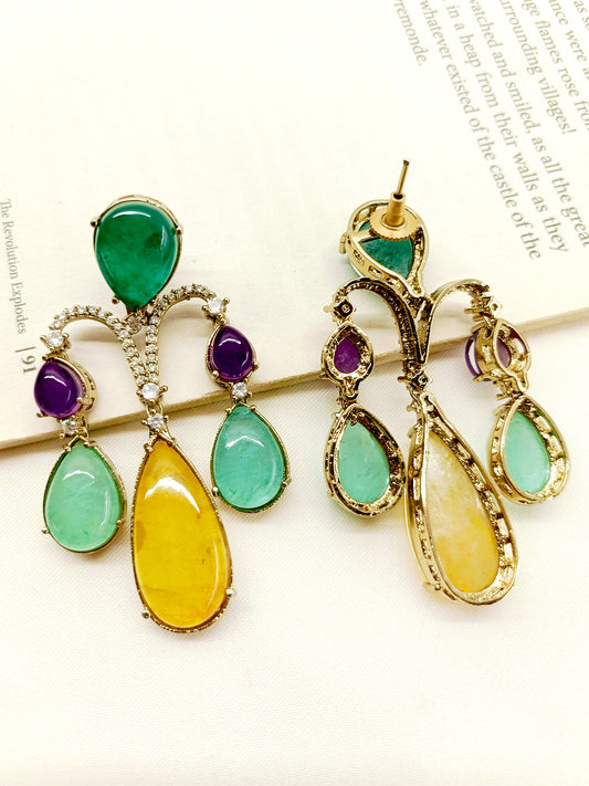 Rushali Multi Colour Victorian Earrings