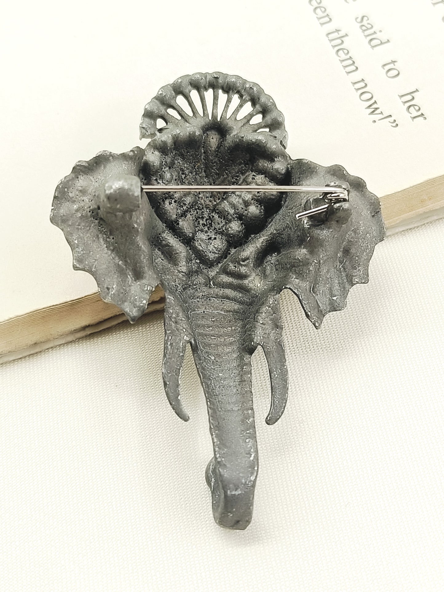 Devish Grey Elephant Men's Brooch