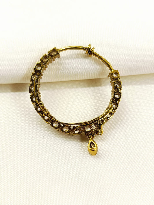 Lakhta White American Diamond Nath