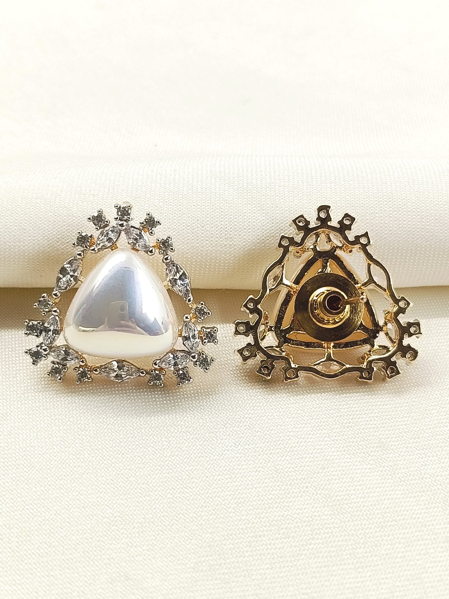 Ganga White Pearl American Diamond Tops