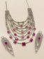 Zuri Ruby American Diamond Necklace Set
