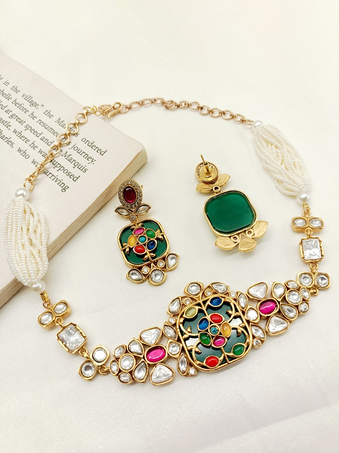 Nirvana Multi Colour Kundan Choker Set