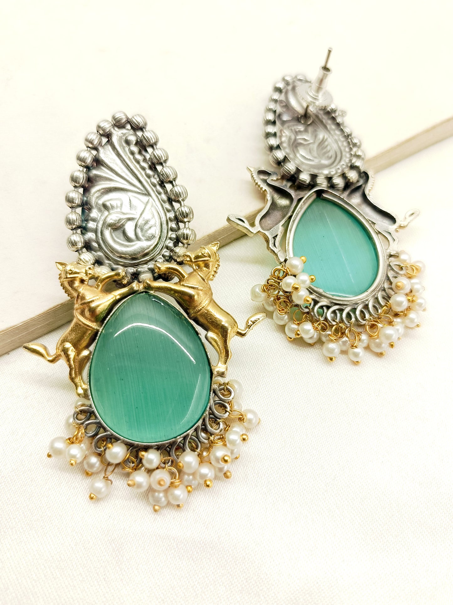 Rosh Mint Green Oxidized Earrings