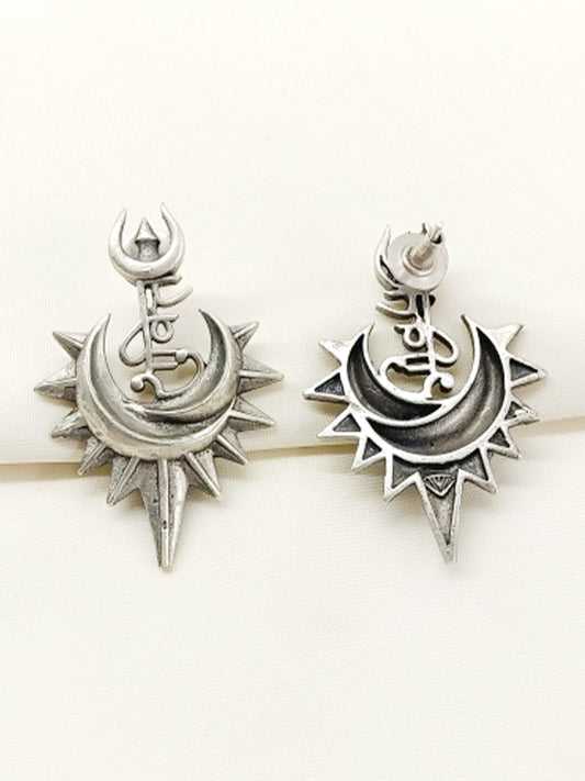 Charuni Plain Oxidized Earring