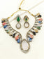 Aatreya Multicolor Victorian Raw Stone Necklace Set