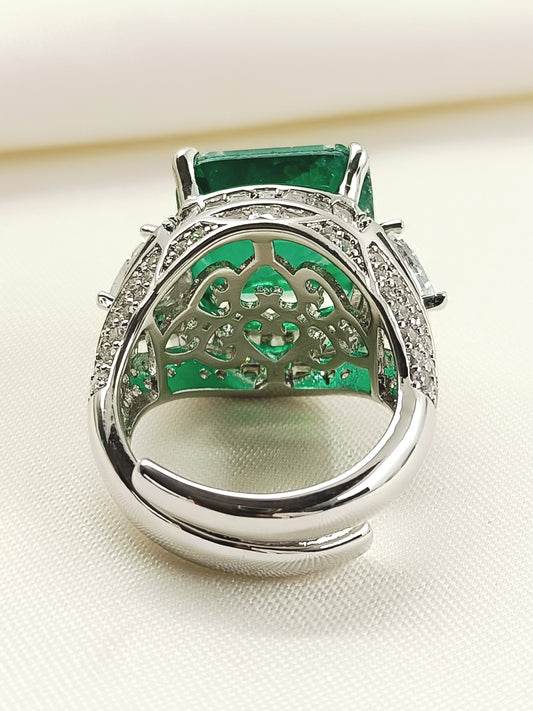 Indra Green American Diamond Finger Ring